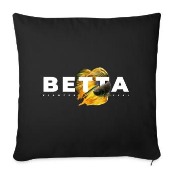 Betta Fish Keeper Aquarium Owner - Sofa pillowcase 17,3'' x 17,3'' (45 x 45 cm) - black - Front