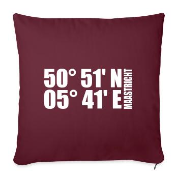 Maastricht coordinates - Sofa pillowcase 17,3'' x 17,3'' (45 x 45 cm) - burgundy - Front