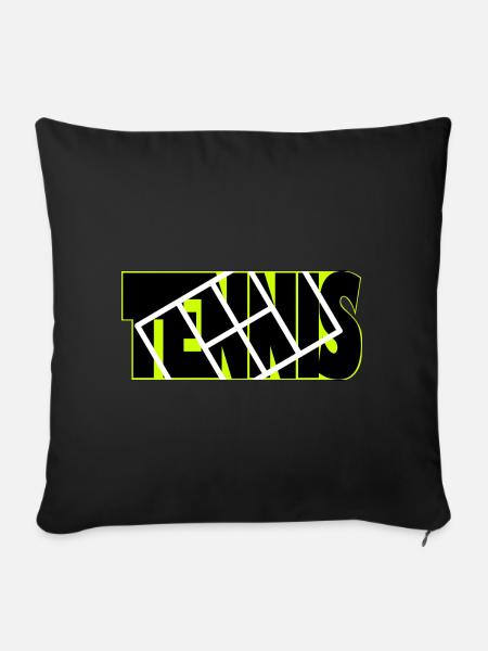 TENNIS-Neon-Raster-Overlay - Sofakissenbezug 45 x 45 cm - Schwarz
