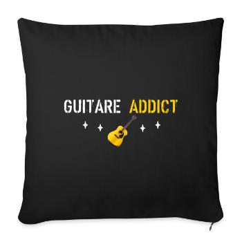 Guitar addict - Sofa pillowcase 17,3'' x 17,3'' (45 x 45 cm) - black - Front