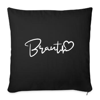 Braut Herzschlag - Sofakissenbezug 45 x 45 cm - Schwarz - Vorne