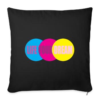Motivation Life Quote - Sofa pillowcase 17,3'' x 17,3'' (45 x 45 cm) - black - Front