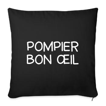 pompier, caserne de pompier, incendie - Housse de coussin décorative 45 x 45 cm - noir - Devant