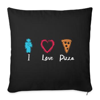 I Love Pizza - Sofa pillowcase 17,3'' x 17,3'' (45 x 45 cm) - black - Front