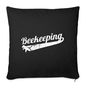 Drôle d’apiculture - Housse de coussin décorative 45 x 45 cm - noir - Devant