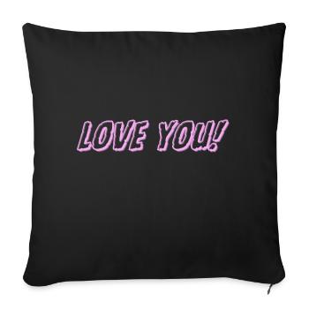 Je t’aime - Housse de coussin décorative 45 x 45 cm - noir - Devant