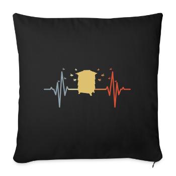 Palpitations de coeur de ruche vintage - Housse de coussin décorative 45 x 45 cm - noir - Devant