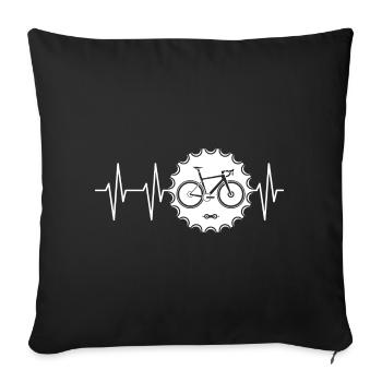pulse bike logo with sprocket Biketeam Team Tour - Sofa pillowcase 17,3'' x 17,3'' (45 x 45 cm) - black - Front