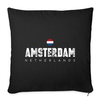 Amsterdam Bold Distressed Typography - Sofa pillowcase 17,3'' x 17,3'' (45 x 45 cm) - black - Front