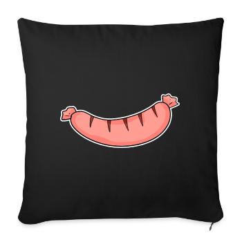 Motif de saucisse - Housse de coussin décorative 45 x 45 cm - noir - Devant