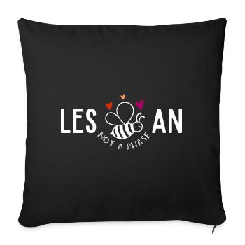 Les Bee An,Lesbian funny pride - Sofa pillowcase 17,3'' x 17,3'' (45 x 45 cm) - black - Front
