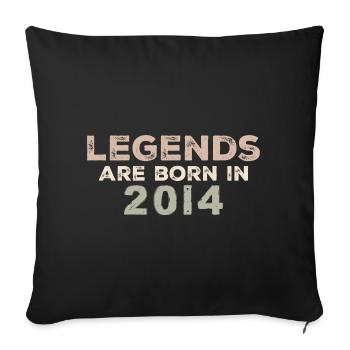 Legenden 2014 Jahrgang Retro Geburtstag Original - Sofakissenbezug 45 x 45 cm - Schwarz - Vorne