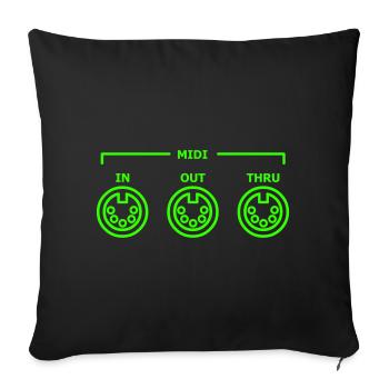general midi - Sofa pillowcase 17,3'' x 17,3'' (45 x 45 cm) - black - Front