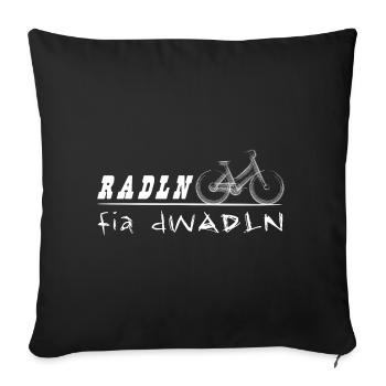 RADLN fia dWADLN - Cycling for the calves, rhyme - Sofa pillowcase 17,3'' x 17,3'' (45 x 45 cm) - black - Front