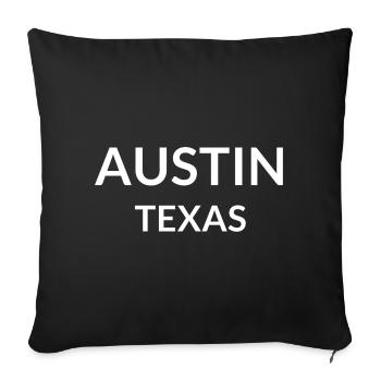 Austin, Texas, États-Unis - Housse de coussin décorative 45 x 45 cm - noir - Devant