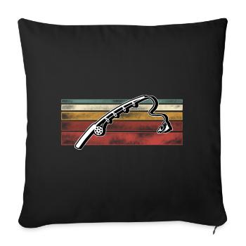 Fishing Anglers Fishing - Sofa pillowcase 17,3'' x 17,3'' (45 x 45 cm) - black - Front