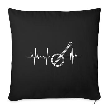 Battement de cœur du banjo - Housse de coussin décorative 45 x 45 cm - noir - Devant