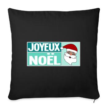 PÈRE NOËL. NOËL. JOYEUX NOËL. MERRY CHRISTMAS - Housse de coussin décorative 45 x 45 cm - noir - Devant