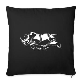 Funny Rhino Graphic - Sofa pillowcase 17,3'' x 17,3'' (45 x 45 cm) - black - Front