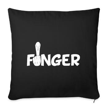The finger (white) - Sofa pillowcase 17,3'' x 17,3'' (45 x 45 cm) - black - Front
