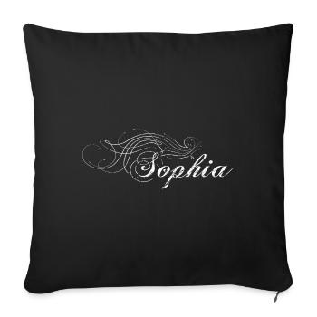 Sophia > white and dirty - Sofa pillowcase 17,3'' x 17,3'' (45 x 45 cm) - black - Front