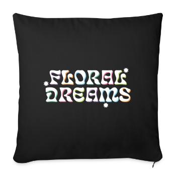Floral Dreams Retro Style - Sofa pillowcase 17,3'' x 17,3'' (45 x 45 cm) - black - Front