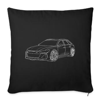 Contour automatique blanc - Housse de coussin décorative 45 x 45 cm - noir - Devant