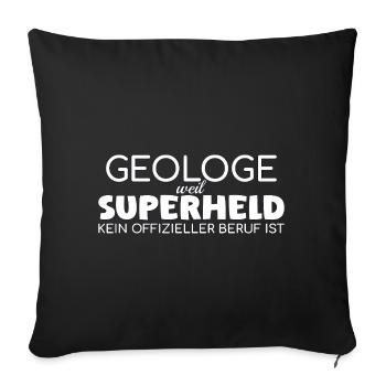 Géologue Géologie super-héros - Housse de coussin décorative 45 x 45 cm - noir - Devant