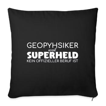 Geophysicist Superhero Geophysics - Sofa pillowcase 17,3'' x 17,3'' (45 x 45 cm) - black - Front