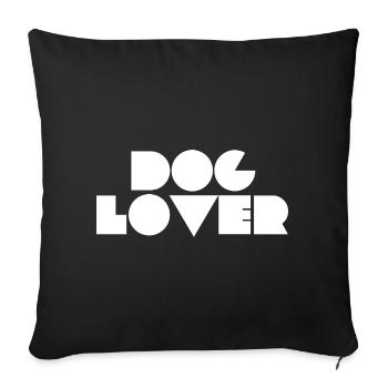 Amoureux des chiens - Housse de coussin décorative 45 x 45 cm - noir - Devant