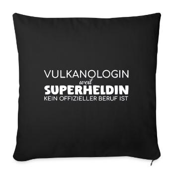 Volcanologue Super-héroïne Volcanologie - Housse de coussin décorative 45 x 45 cm - noir - Devant
