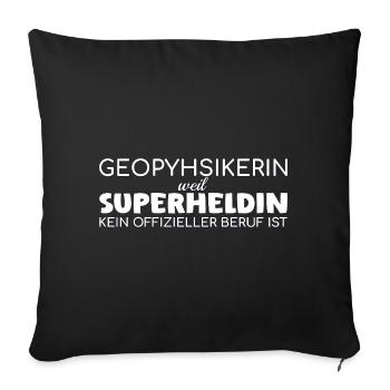 Geophysicist Superheroine Geophysics - Sofa pillowcase 17,3'' x 17,3'' (45 x 45 cm) - black - Front