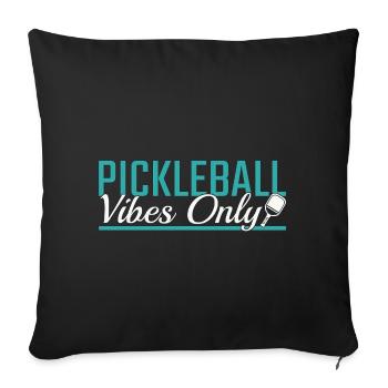 Pickleball vibes only - Sofa pillowcase 17,3'' x 17,3'' (45 x 45 cm) - black - Front
