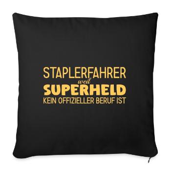 Conducteur de chariot élévateur Super-héros Conducteur de chariot élévateur - Housse de coussin décorative 45 x 45 cm - noir - Devant