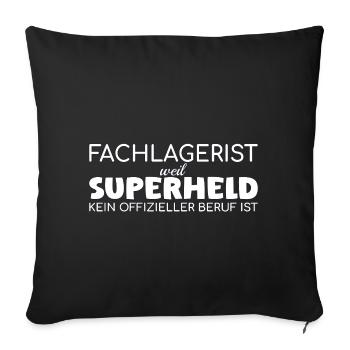 Superhero warehouse clerk - Sofa pillowcase 17,3'' x 17,3'' (45 x 45 cm) - black - Front