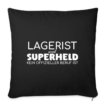 Warehouse clerk superhero - Sofa pillowcase 17,3'' x 17,3'' (45 x 45 cm) - black - Front