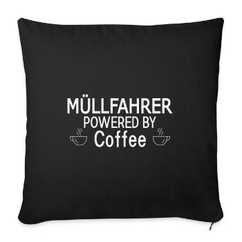 Garbage Driver Powered By Coffee - Sofa pillowcase 17,3'' x 17,3'' (45 x 45 cm) - black - Front