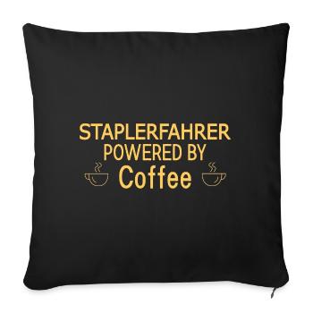 Conducteur de chariot élévateur alimenté par un conducteur de chariot élévateur à café - Housse de coussin décorative 45 x 45 cm - noir - Devant