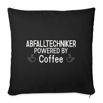 Waste Technician Powered By Coffee - Sofa pillowcase 17,3'' x 17,3'' (45 x 45 cm) - black - Front