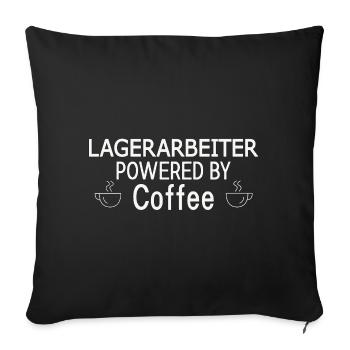 Magasinier alimenté par le café - Housse de coussin décorative 45 x 45 cm - noir - Devant