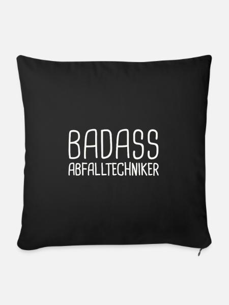 Abfalltechniker Badass - Sofakissenbezug 45 x 45 cm - Schwarz