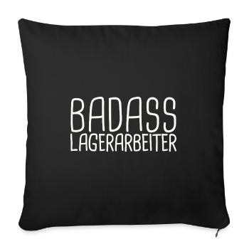 Warehouse Worker Badass - Sofa pillowcase 17,3'' x 17,3'' (45 x 45 cm) - black - Front