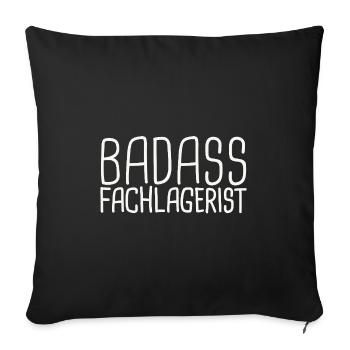 Warehouse clerk Badass - Sofa pillowcase 17,3'' x 17,3'' (45 x 45 cm) - black - Front