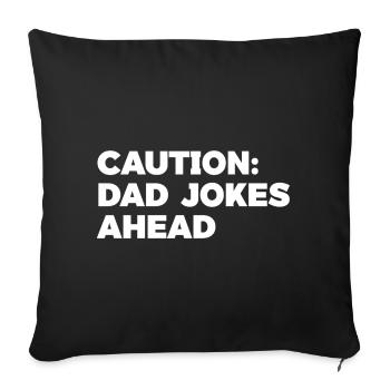 Humour Papa Blagues Attention T-shirt graphique - Housse de coussin décorative 45 x 45 cm - noir - Devant