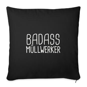 Garbage Collector Badass - Sofa pillowcase 17,3'' x 17,3'' (45 x 45 cm) - black - Front