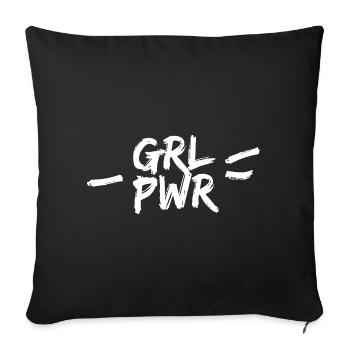 Girl Power Lettering / Girl Power - Sofa pillowcase 17,3'' x 17,3'' (45 x 45 cm) - black - Front