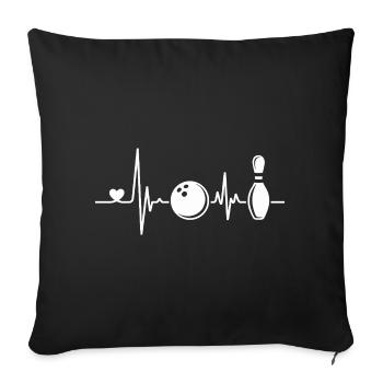 Conception de battement de cœur de bowling - Housse de coussin décorative 45 x 45 cm - noir - Devant