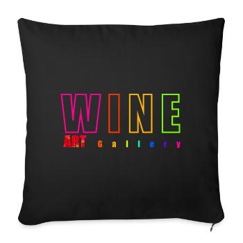 Wine - ART - Sofa pillowcase 17,3'' x 17,3'' (45 x 45 cm) - black - Front