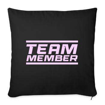 Team Member Lettering Lavender - Sofa pillowcase 17,3'' x 17,3'' (45 x 45 cm) - black - Front