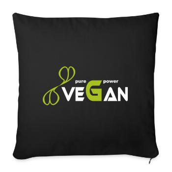 pure_vegan_power - Sofakissenbezug 45 x 45 cm - Schwarz - Vorne